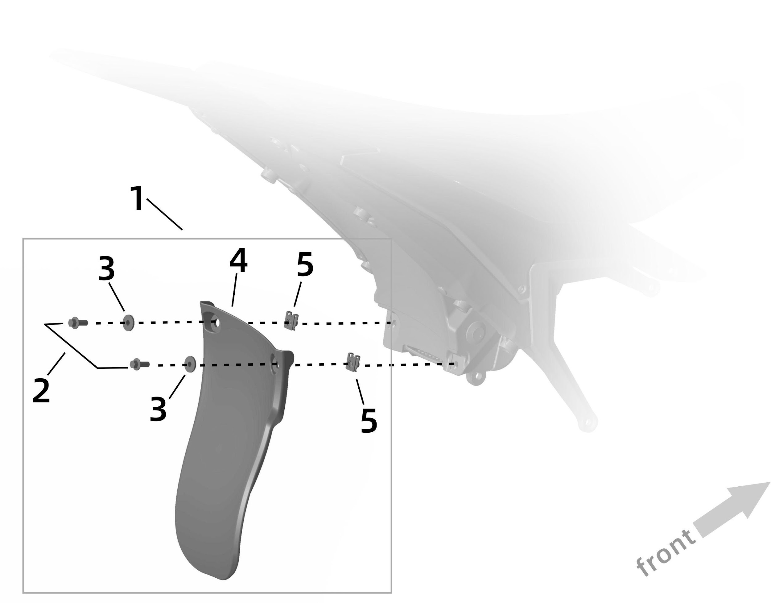 25.13.Передний брызговик заднего крыла
