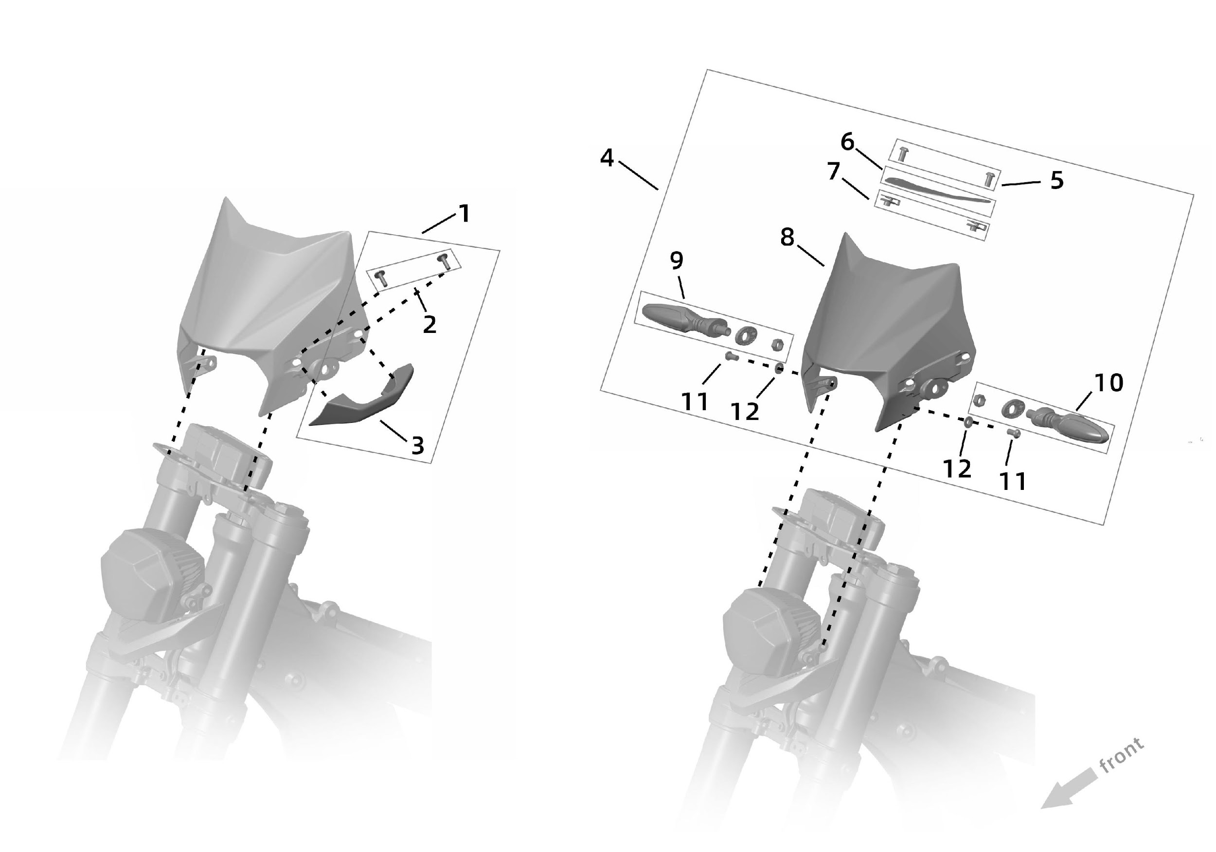 15.8. Обтекатель фары + передний указатель поворота