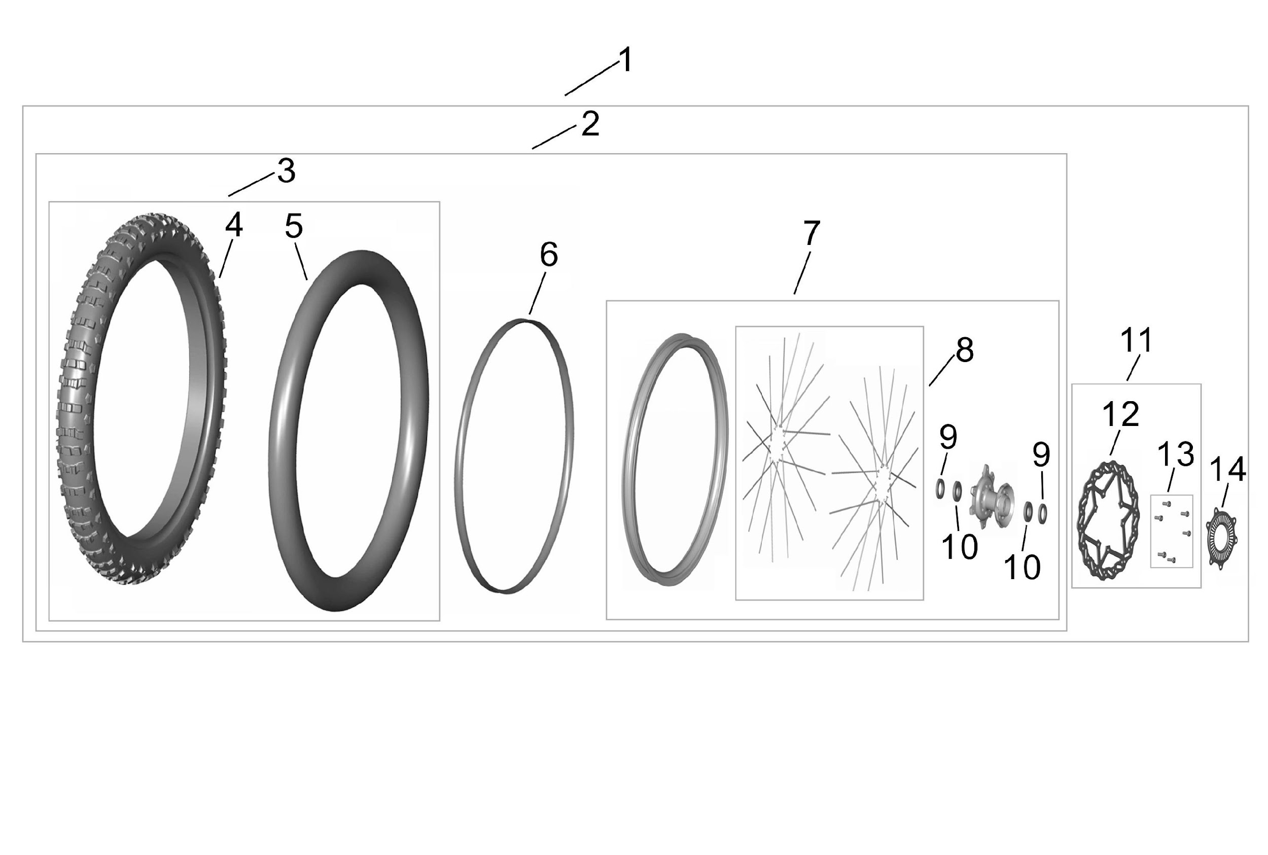 12. Переднее внедорожное колесо 80/100-19